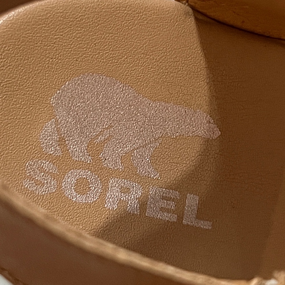 Sorel Tan and White Platform Sandals 9.5 sizes - Picture 7 of 8